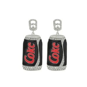Coke soda can enamel earrings